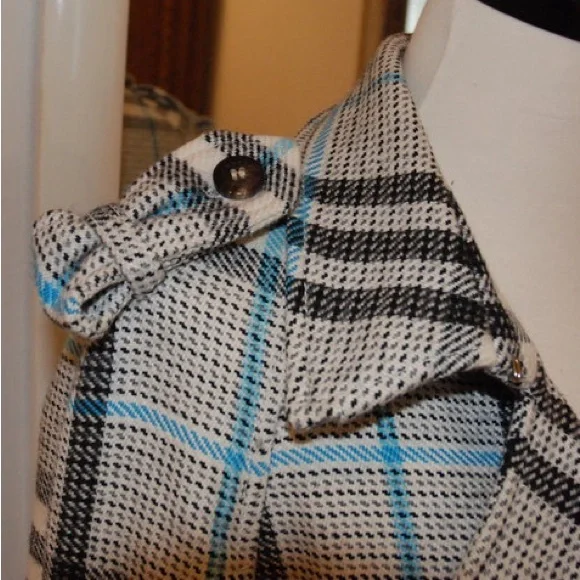 BURBERRY COAT plaid double-breasted trench coat S/US 4